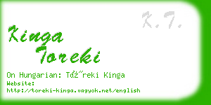 kinga toreki business card